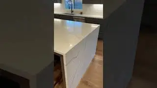 The waterfall #kitchenisland trend is one of my favorite! #quartz #kitchen
