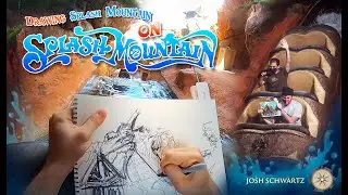 Drawing Splash Mountain ON Splash Mountain 💦🎨 QUICK CUT VERSION | On Ride Art #Shorts