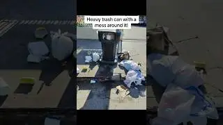 Heavy + messy trash can! #garbagetruck #trashtruck #losangeles #sanitation #pov #shorts #garbageman