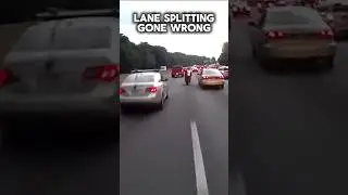 Lane Splitting Motorcycle Crash #ridesafe