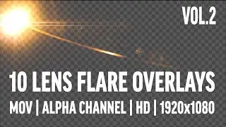 Lens Flare Overlays Vol. 2 &ndash; 10 Cinematic HD Light Effects with Alpha Channel