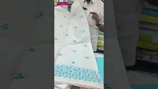 Organdi cotton sarees / computer thread work sarees / shanmukha Textiles / chirala / white sarees