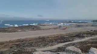 Air Greenland plane landing at Ilulissat Airport. June 2025