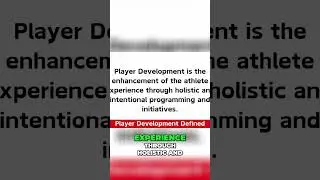 Player Development Defined