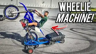 TESTING THE CRAZIEST DIRT BIKE WHEELIE MACHINE ! ( PART 2 )  | BRAAP VLOGS