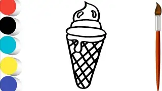 Cute Icecream drawing, Painting and coloring for kids and Toddlers ll how to draw icecream(Part-142)