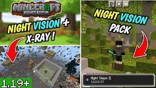 X-Ray Texture + NIGHT VISION PACK for Minecraft Pe 1.19+