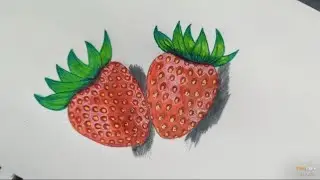 strawberry realistic drawing🍓🍓