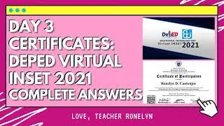 COMPLETE CERTIFICATES - VIRTUAL INSET DAY 3 | COMPLETE ANSWERS 🔑