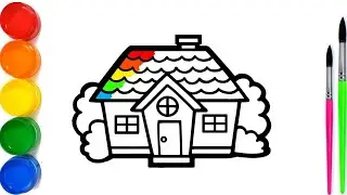 how to draw a rainbow house / как нарисовать радужный домик