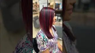 Bold red highlights! #haircolor #shortsvideo  #redhair #highlights #hairgoals #hairtransformation