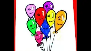 popular colorful balloon fun drawing for kids whatdrawing