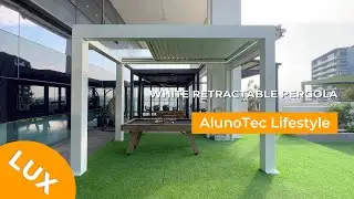 AlunoTec Lifestyle💡丨White Retractable Pergola🏠