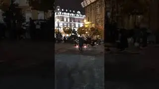 Вечер на Сенной площади в Санкт-Петербурге.