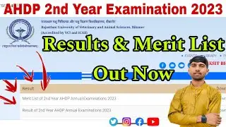 Results & Merit List of AHDP 2nd Year Examination 2023  Out Now || Rajuvas Bikaner