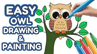 How To Draw An Owl (step by step) | Owl Drawing | Junior Painter #owl #owldrawing #owlpainting