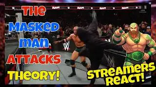 Реакция стримеров! Человек в маске нападает на Остина Теорию! #wwe #wweraw #wrestling