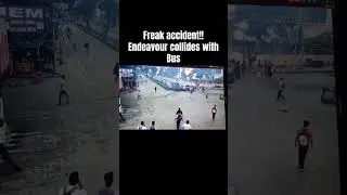 Ford Endeavour collides with a bus. Freak accident!  #shorts #car #youtubeshorts #accidentnews