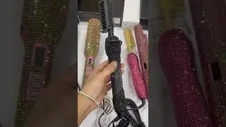 Customize logo luxury r #hotcomb #flat iron#satin bag for hair extensions WhatsApp:+86 15989091325
