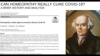 Can Homeopathy Really Cure COVID 19? A History and Analysis of a Fringe Theory
