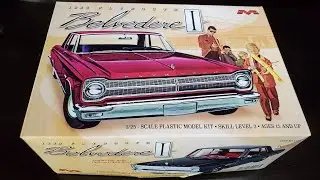 Moebius 1965 Plymouth Belvedere I 426ci 1218 Перед покупкой /Открытие коробки. Детали, наклейки, ...