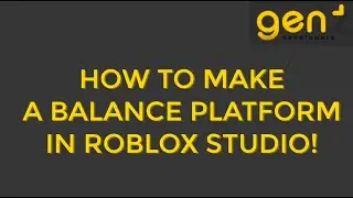 How To Make A Balance Platform In Roblox!