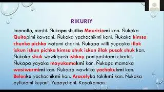 Aprendamos Kichwa | Kichwa Shimita Yachashunchik Puncha 8