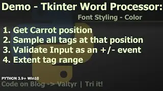 Demo Python Tkinter Text Widget Font Styling 2