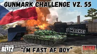 Vz. 55 Gun Mark Grinding! 3 Marks Challenge | WoT Blitz