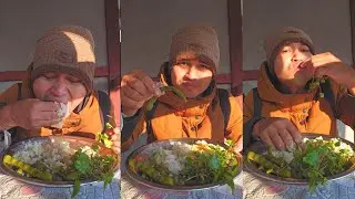 ASMR: Eating Raw Indian Pennywort or Centella 😱| Pure Organic Vegetables 😲 | Mui Creator Mukbang 
