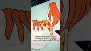 Как нарисовать пару рук, очищающих сыр от куска пиццы 🍕