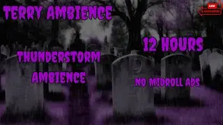Purple Graveyard Thunderstorm Ambience 12 Hours Full Screen