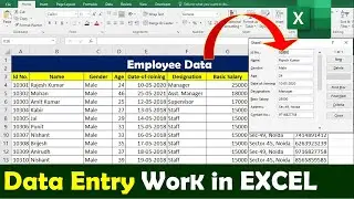 Data Entry using Form in Microsoft Excel | Data Entry in Excel #data_entry_in_excel