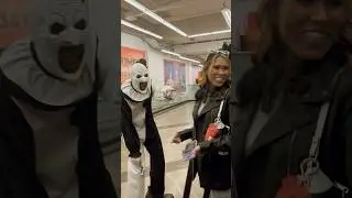 Art The Clown Came To #spirithalloween to scare some people SPOOKY😱 #terrifier #arttheclown #spooky