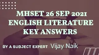 MHSET 2021 SEP 26 ENGLISH LITERATURE KEY ANSWERS