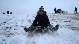 Sledging Powick, Worcester, January 2013 (Flying bodies)