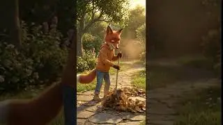 Helpful Fox Cleans the Park and Waters Plants | Kids Moral Cartoon 🦊🌱