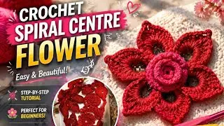 🌺 Red Spiral Flower Motif Tutorial | Eye-Catching Crochet Element | Freeform Crochet | Irish Crochet