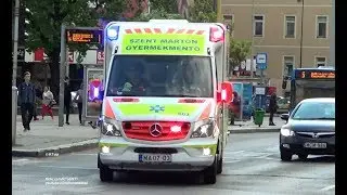 Budapest EMS ambulance 42 + Children's ambulance 603 responding [HU | 13.4.2017]