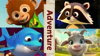 Animal Adventures Video for Christmas Holiday: The Silly Goat, Baby Shark, Twinkle Twinkle & More!