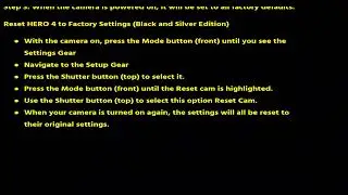 How to Reset GoPro HERO