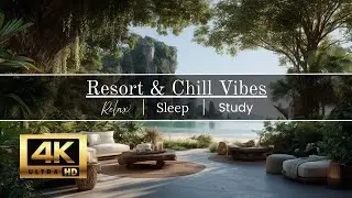 Beachfront Bliss | 1 Hour of Relaxing Jazz, Ocean Waves & Tropical Ambience in Ultra HD