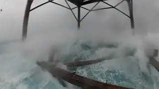 Big waves at the Frying Pan Tower!