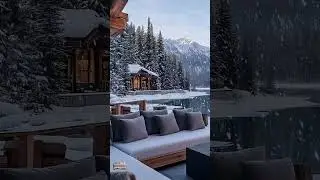 Cozy Winter Firepit ❄️ Jazz, Snowfall & Sunlit Trees #winterjazz #snow #cozyambience #winter