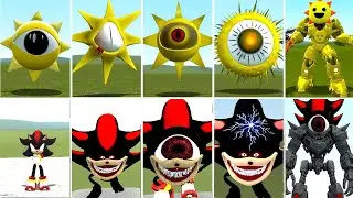 ALL SHADOW SONIC CURSED VS SPUNKI SUN EVOLUTION BATTLE IN GARRY'S MOD