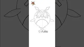 Drawing of Pokemon HootHoot / Рисунок покемона Хутхут #pokemon