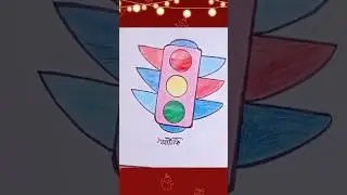 How to draw cute Traffic Lights for kids #art #satisfying #shorts