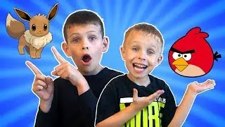 How To Draw - Red From The Angry Birds Game And Eevee From Pokemon