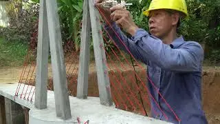 Construction of a swing bridge on a small river