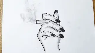 How to draw a hand with cigarette || Hand drawing step by step || Pencil sketch